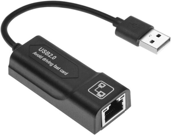 Ethernet Adapter Portable USB 2.0 Wired 10/100 Ethernet Adapter Support Ethernet Adapter Portable USB 2.0 Wired 10/100 Ethernet Adapter Support Windows Self-Powered Mode Built-in Cable Network Card Drive-Free Wired Network Adapter Plug and Play Black