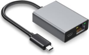 Ethernet Adapter for Fire TV Stick, Micro USB to RJ45 Ethernet Adapter for Fire TV Stick, Micro USB to RJ45 Ethernet Adapter Compatible with Fire TV Stick/4K/4K Max, Cube, Chromecast Ultra Audio - Grey