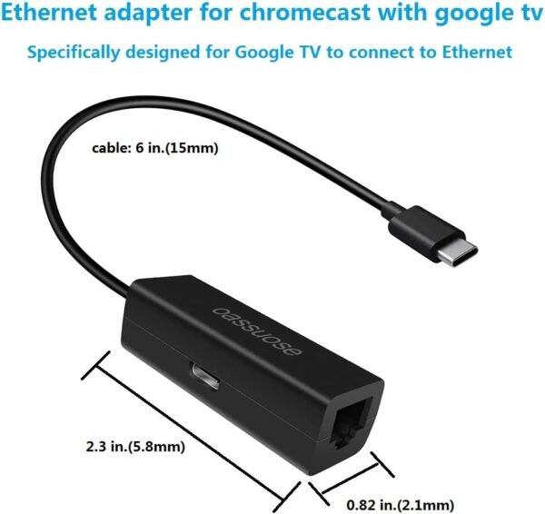 51YeTyIrZAL._AC_SL1000_.jpg USB C to RJ45 Ethernet Adapter for Chromecast with Google TV, Fast and Reliable Internet Access