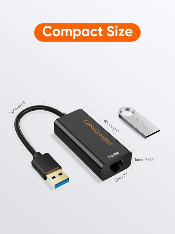 CableCreation USB to Ethernet Adapter, USB 3.0 to 10/100/1000 Gigabit Wired LAN Network Adapter Compatible with Nintendo Switch, Windows, MacBook, macOS, Mac Pro Mini, Laptop, PC-10PACK