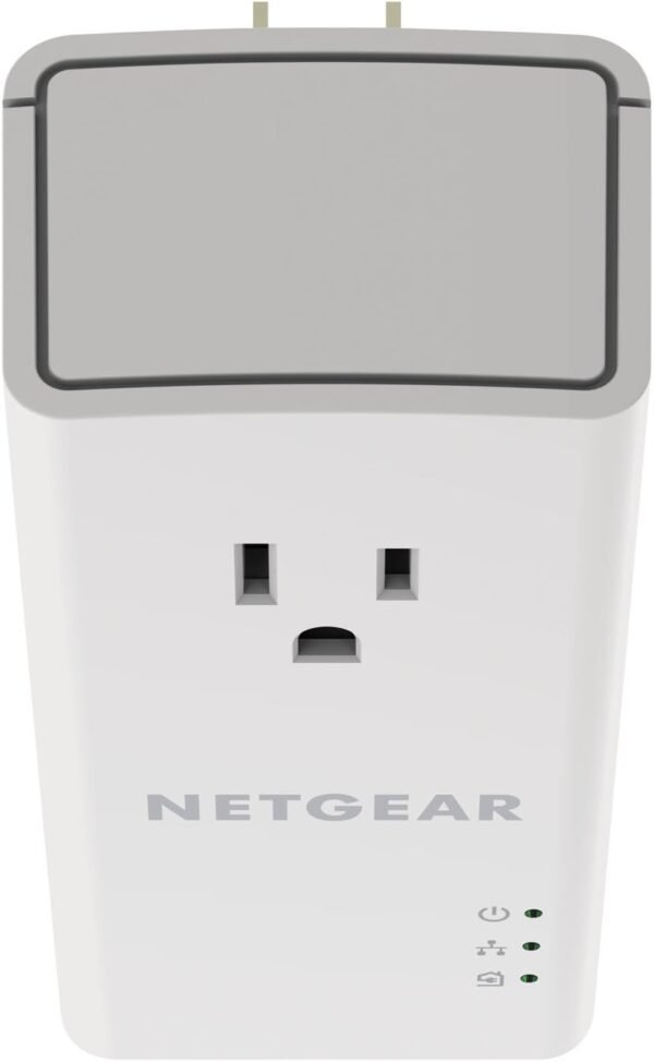 51e0QBVJL._AC_SL1350_.jpg NETGEAR Powerline Adapter Kit, 1200 Mbps Wall-Plug, 1.2 Gigabit Ethernet Ports with Passthrough + Extra Outlet (PLP1200-100PAS)