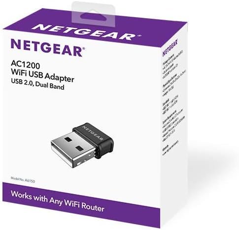 51kZY54wfrL._AC_SL1500_.jpg NETGEAR AC1200 Wi-Fi USB 2.0 Mini Adapter for Desktop PC | Dual Band WiFi Stick for Wireless Internet (A6150-100PAS)