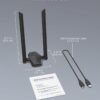 BrosTrend USB WiFi 6 Adapter AX1800 Long Range WiFi USB Adapter for PC Laptop Desktop 5GHz/1201Mbps + 2.4GHz/574Mbps Wireless WiFi Dongle USB3.0 with 2x High Gain Wi-Fi Antennas for Windows 11/10 ONLY