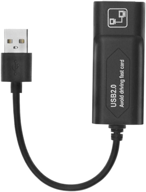 51wNXEN4V7L._AC_SL1001_.jpg Ethernet Adapter Portable USB 2.0 Wired 10/100 Ethernet Adapter Support Windows Self-Powered Mode Built-in Cable Network Card Drive-Free Wired Network Adapter Plug and Play Black