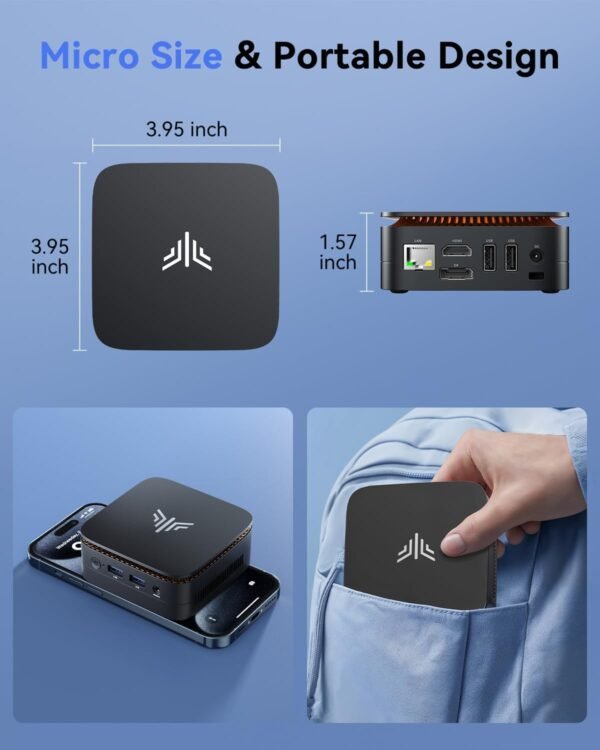 61TzQJYQsL._AC_SL1500_.jpg KAMRUI Essenx E1 Mini PC, 16GB DDR4 RAM 512GB M.2 SSD, Mini Computer Twin Lake N150 (Beat N100/N95,up to 3.6GHz), Desktop Computer Dual 4K, Ethernet, WiFi, Bluetooth for Business, Office, Home