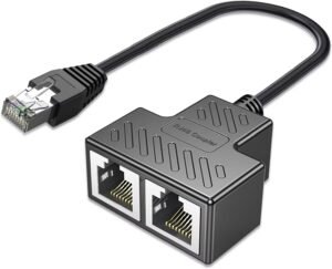 Ethernet Splitter 1 to 2, RJ45 Network Splitter Starlink Ethernet Ethernet Splitter 1 to 2, RJ45 Network Splitter Starlink Ethernet Adapter, LAN Internet Cable Adapter for Cat 5/5e/6/7/8 Cable (Only Supports Alternately Online)