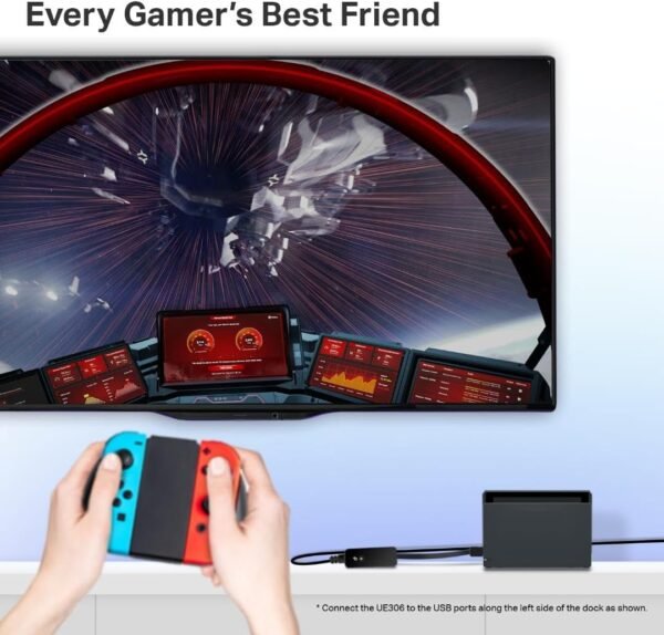 TP-Link USB to Ethernet Adapter (UE306), Supports Nintendo Switch, 1Gbps Gigabit RJ45 to USB 3.0 Network Adapter, Foldable & Portable Design, Plug and Play, Compatible with Windows, macOS, and Linux