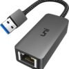 uni USB to Ethernet Adapter, Driver Free USB 3.0 to uni USB to Ethernet Adapter, Driver Free USB 3.0 to Gigabit Ethernet LAN Network Adapter, 100/1000 Mbps RJ45 Internet Adapter Compatible with Laptop, MacBook, Surface, PC with Windows, XP, Mac/Linux