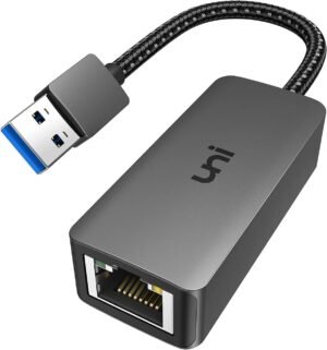 uni USB to Ethernet Adapter, Driver Free USB 3.0 to uni USB to Ethernet Adapter, Driver Free USB 3.0 to Gigabit Ethernet LAN Network Adapter, 100/1000 Mbps RJ45 Internet Adapter Compatible with Laptop, MacBook, Surface, PC with Windows, XP, Mac/Linux