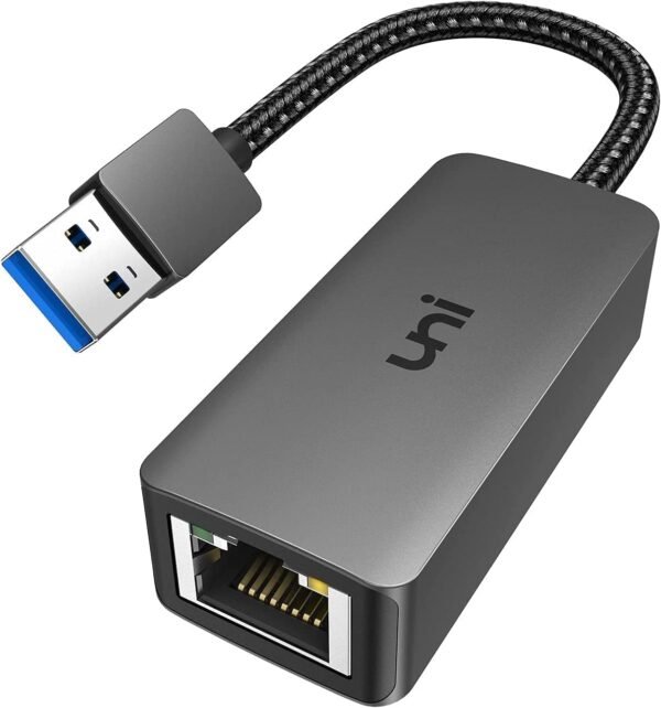 uni USB to Ethernet Adapter, Driver Free USB 3.0 to uni USB to Ethernet Adapter, Driver Free USB 3.0 to Gigabit Ethernet LAN Network Adapter, 100/1000 Mbps RJ45 Internet Adapter Compatible with Laptop, MacBook, Surface, PC with Windows, XP, Mac/Linux