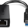 TRENDnet USB 3.0 to Gigabit Ethernet Adapter, Full Duplex 2Gbps TRENDnet USB 3.0 to Gigabit Ethernet Adapter, Full Duplex 2Gbps Ethernet Speeds, Up to 1Gbps, USB to Gigabit Ethernet Adapter, USB-A, Windows Compatible, USB Powered, Black, TU3-ETG