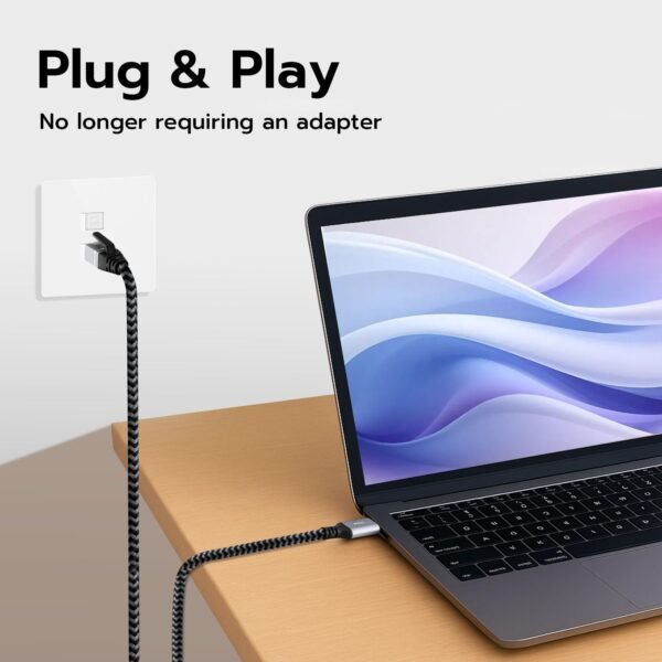 614MbtmWKSL._SL1500_.jpg Mcbazel USB C to Ethernet Cable 2M, Type C to RJ45 High-Speed Network Adapter, Gigabit Ethernet to USB C Cable for Laptops, PC, iPad, MacBook, iPhone - Durable Woven Cable for Fast Internet Connection