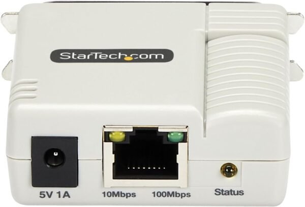 StarTech.com Ethernet to Parallel Network Print Server, 10/100Mbps LAN, WebUI, Centronics Ethernet Printer Server Adapter, TAA