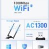 616RJIg8KoL._AC_SL1500_.jpg USB WiFi Adapter for Desktop PC - 1300Mbps Wi-Fi 5G 2.4G USB 3.0 Wireless Adapter with WiFi Antenna for Win11/10/7 WiFi Dongle for Desktop PC Laptop Internet Network Wi-Fi Card