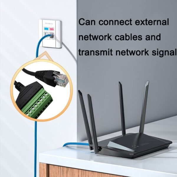 4 Packs 1ft RJ45 Male to 8 Pin Screw Terminal Connector, RJ45 Screw Terminal for Cat 5/5e/6 Ethernet Extender CCTV Digital DVR Network Adapter (Male)