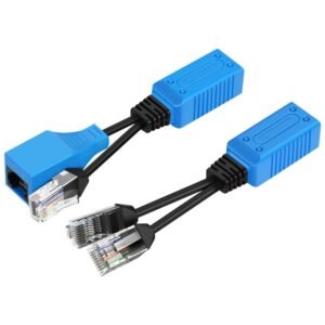 TNP RJ45 Ethernet Cable Combiner/Splitter Kit (1 Pair), 2 Male TNP RJ45 Ethernet Cable Combiner/Splitter Kit (1 Pair), 2 Male to 1 Female & 1 Male to 1 Female POE Data Adapter LAN Ethernet Network Extender Y Splitter Cat5e Cat6 Cable for Surveillance
