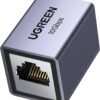 UGREEN Ethernet Extender 10Gbps, Ethernet Coupler for Cat8 Cat7 Cat6 UGREEN Ethernet Extender 10Gbps, Ethernet Coupler for Cat8 Cat7 Cat6 Cat5 Cable, 328ft Long Distance Extend, Aluminum Alloy Shell, Space Grey