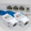 Antrader RJ45/Cat6/Cat5e Tool-Less Keystone Jack Connector Adapter, Keystone Module Connector, for Internet Network Ethernet LAN Cable, with Color Coded Wiring Schema Snap in Stand, 10-Pack
