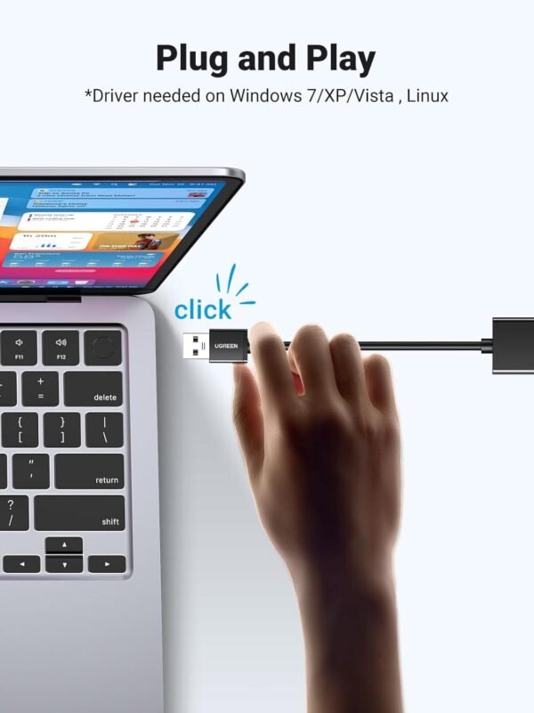 61Jzl7VPFhL._AC_SL1500_.jpg UGREEN USB to Ethernet Adapter, 1000Mbps Plug and Play Ethernet Adapter with USB 3.0, Driver Free, RJ45 LAN Network Dongle Compatible with Nintendo Switch, Laptop, PC, MacBook, Windows, macOS, Linux