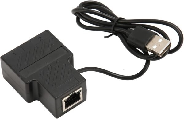 61KKFckvjPL._AC_SL1500_.jpg USB to Ethernet Adapter - 10/100 Mbps Network Adapter with RJ45 Wired LAN for Laptop/PC - Ethernet Splitter with USB Power Cable - Compatible with Switch