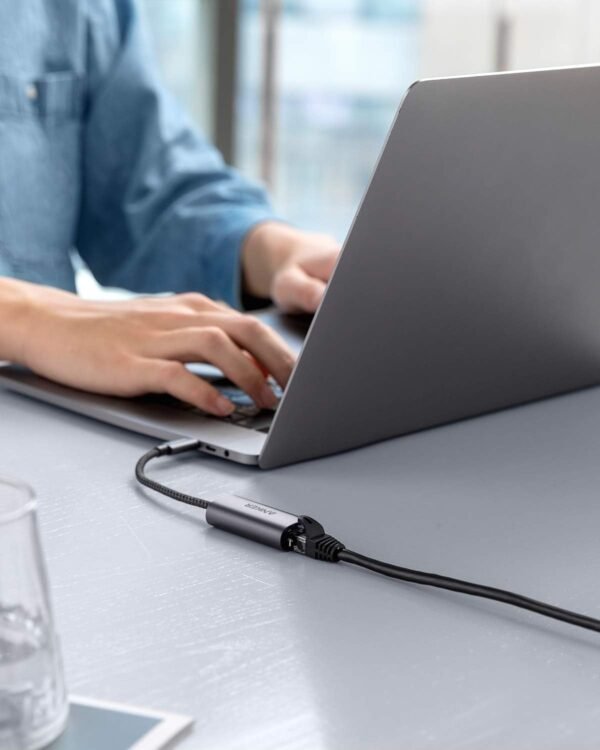 Anker USB C 3.0 to Ethernet Adapter, Portable 1-Gigabit Network Hub, 10/100/1000 Mbps, for MacBook Pro, iPad Pro 2019/2018, ChromeBook, XPS, Galaxy S9/S8, and More