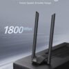 BrosTrend USB WiFi 6 Adapter AX1800 Long Range WiFi USB Adapter for PC Laptop Desktop 5GHz/1201Mbps + 2.4GHz/574Mbps Wireless WiFi Dongle USB3.0 with 2x High Gain Wi-Fi Antennas for Windows 11/10 ONLY