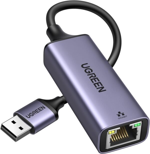 UGREEN USB to Ethernet Adapter, Plug and Play Ethernet Adapter, UGREEN USB to Ethernet Adapter, Plug and Play Ethernet Adapter, Aluminium Shell, 1Gbps Gigabit RJ45 to USB 3.0 Network Dongle, Compatible with Nintendo Switch, Laptop, MacBook, Surface Pro, Windows