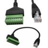 4 Packs 1ft RJ45 Male to 8 Pin Screw Terminal Connector, RJ45 Screw Terminal for Cat 5/5e/6 Ethernet Extender CCTV Digital DVR Network Adapter (Male)