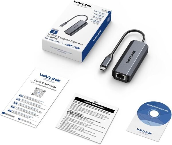 61PmI4njr5L._AC_SL1500_.jpg WAVLINK 5Gbps USB C to Ethernet Adapter, USB Type-C to RJ45 Gigabit LAN Ethernet Network Adapter for Windows, Mac OS, iPad OS and More