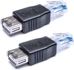 Hididi 2 Pack Ethernet to USB Adapter, USB to Ethernet Hididi 2 Pack Ethernet to USB Adapter, USB to Ethernet Adapter, RJ45 Ethernet Male to USB Female Converter, USB to RJ45 Connector for ADSL Modem, Router, Camera with Network Function