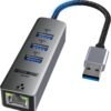 USB to Ethernet Adapter for Laptop, 4-in-1 USB3.0 to RJ45 USB to Ethernet Adapter for Laptop, 4-in-1 USB3.0 to RJ45 Hub, 3*USB 3.0, Gigabit 10/100/1000Mbps, Support for MacBook, Surface Pro, Windows, Linux, Chromebook and More