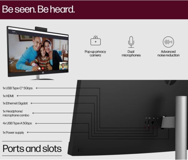 61WX5BAbHwL._AC_SL1500_.jpg HP 27" FHD Touchscreen Business All-in-One Desktop Computer, Intel 12-Core Ultra 7 155U (Beats i7-1355U), 64 GB DDR5 RAM, 2 TB SSD, Intel Iris Xe Graphics, Wired KB & Mouse, Wi-Fi 6, Windows 11 Pro