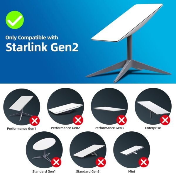 Starlink Ethernet Adapter for Rectangular Satellite Internet V2, Starlink Adapter Ethernet Gen 2 for Wired External Network Fast & Stable Connection Star-Link Standard Actuated Gen 2