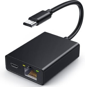 Ethernet Adapter for Fire TV Stick, Electop Micro USB to Ethernet Adapter for Fire TV Stick, Electop Micro USB to RJ45 Ethernet Network Adapter Compatible with 4K Fire Stick,Chromecast Google Home Mini and More Streaming TV Sticks(Adhesive Tape Included)