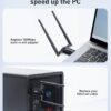 61ZZot0Z6uL._AC_SL1500_.jpg USB WiFi Adapter for Desktop PC - 1300Mbps Wi-Fi 5G 2.4G USB 3.0 Wireless Adapter with WiFi Antenna for Win11/10/7 WiFi Dongle for Desktop PC Laptop Internet Network Wi-Fi Card