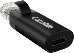 Ethernet Male to USB-C Female Adapter, Type C to RJ45 Ethernet Male to USB-C Female Adapter, Type C to RJ45 Network Internet LAN Adapter, Directly Connected, Essential for Travel/Office, Compatible with Daily Charging Cables