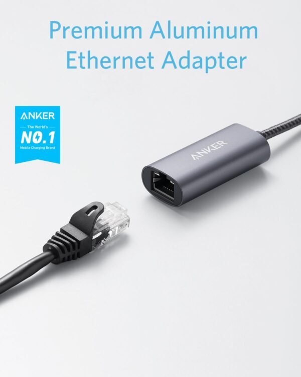 Anker USB C 3.0 to Ethernet Adapter, Portable 1-Gigabit Network Hub, 10/100/1000 Mbps, for MacBook Pro, iPad Pro 2019/2018, ChromeBook, XPS, Galaxy S9/S8, and More