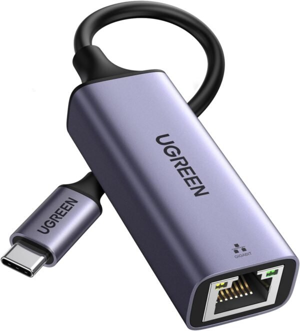 UGREEN USB C to Ethernet Adapter, Plug and Play 1Gbps UGREEN USB C to Ethernet Adapter, Plug and Play 1Gbps Ethernet Adapter, Aluminum Case, (Thunderbolt 4/3 Compatible) to RJ45 Network Dongle, Compatible for MacBook Pro/Air, iPhone 16 Pro/Max, iPad, XPS