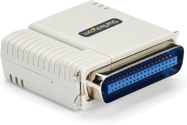 StarTech.com Ethernet to Parallel Network Print Server, 10/100Mbps LAN, WebUI, Centronics Ethernet Printer Server Adapter, TAA