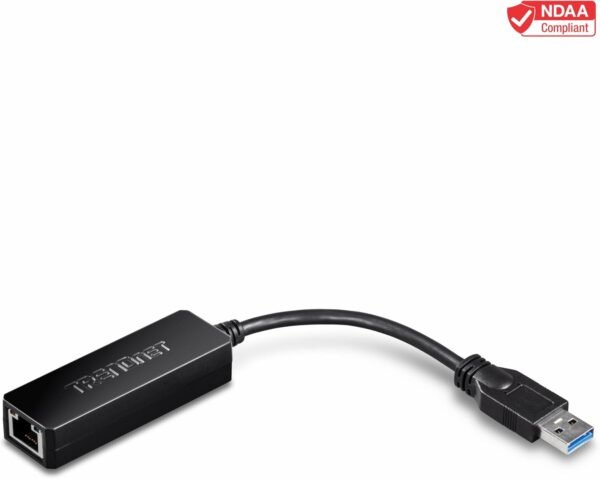 61kxritNoUL._AC_SL1500_.jpg TRENDnet USB 3.0 to Gigabit Ethernet Adapter, Full Duplex 2Gbps Ethernet Speeds, Up to 1Gbps, USB to Gigabit Ethernet Adapter, USB-A, Windows Compatible, USB Powered, Black, TU3-ETG