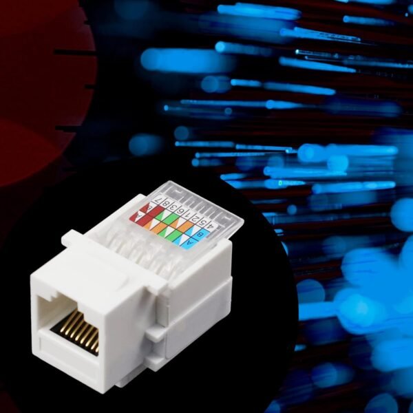 Antrader RJ45/Cat6/Cat5e Tool-Less Keystone Jack Connector Adapter, Keystone Module Connector, for Internet Network Ethernet LAN Cable, with Color Coded Wiring Schema Snap in Stand, 10-Pack