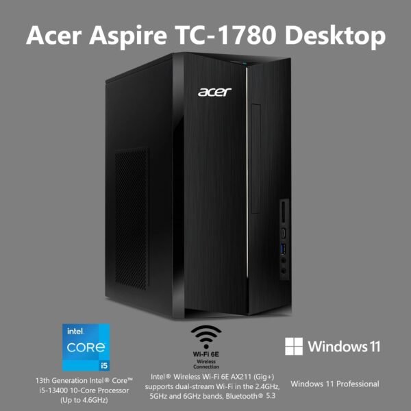 61ruD-2xzL._AC_SL1500_.jpg Acer Aspire TC-1780-UR11 Desktop | 13th Gen Intel Core i5-13400 10-Core Processor | 16GB 3200MHz DDR4 | 512GB M.2 2280 PCIe Gen 4 SSD | SD Card Reader | Intel Wi-Fi 6E AX211 | Windows 11 Pro,Black
