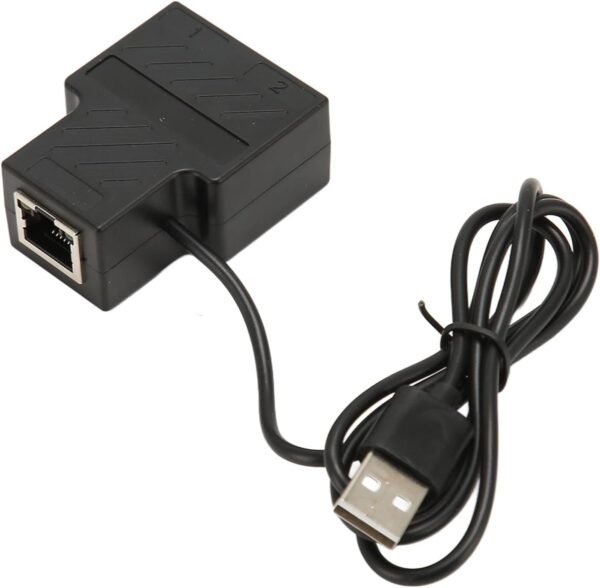 61x5bs1WBdL._AC_SL1500_.jpg USB to Ethernet Adapter - 10/100 Mbps Network Adapter with RJ45 Wired LAN for Laptop/PC - Ethernet Splitter with USB Power Cable - Compatible with Switch