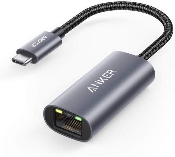 Anker USB C 3.0 to Ethernet Adapter, Portable 1-Gigabit Network Hub, 10/100/1000 Mbps, for MacBook Pro, iPad Pro 2019/2018, ChromeBook, XPS, Galaxy S9/S8, and More