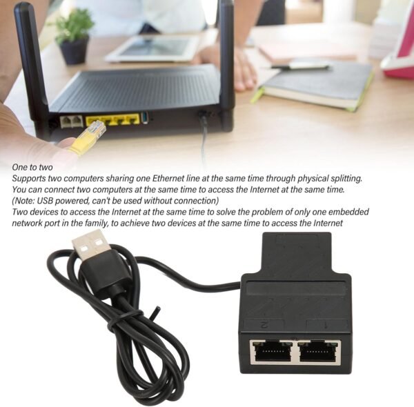 71HDiLoO3L._AC_SL1500_.jpg USB to Ethernet Adapter - 10/100 Mbps Network Adapter with RJ45 Wired LAN for Laptop/PC - Ethernet Splitter with USB Power Cable - Compatible with Switch