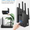 WiFi Extender Signal Booster for Home, WiFi Extender, Long Range up to 12880 Sq Ft and 105 Devices, Internet Extender WiFi Booster, WiFi Repeater with Ethernet Port, Signal Booster(Black)
