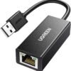 UGREEN USB to Ethernet Adapter, 10/100 Mbps Network Adapter, with UGREEN USB to Ethernet Adapter, 10/100 Mbps Network Adapter, with AX88772D Chip, RJ45 Wired LAN Dongle for Laptop, Compatible with Nintendo Switch MacBook Chromebook Windows macOS Linux (Not for Wii)
