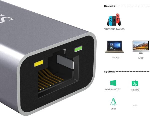 7102s4CW2ZL._AC_SL1500_.jpg USB 2.0 to Ethernet Adapter for Nintendo Switch and Laptop – Wired LAN Network Adapter