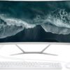 All-in-One Desktop Computer PC, 24" FHD Curved Display Monitor AMD R5 Quad-Core Processor, 8GB, 512GB SSD, Dual-Band Wi-Fi, Bluetooth, 4 USB, HDMI, VGA, Keyboard & Mouse for Home Study Office Gaming