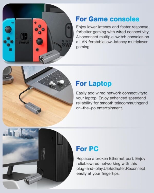 713nkHl5puL._AC_SL1500_.jpg USB a to ethernet Adapter,USB gigabit ethernet Adapter,Ethernet Adapter for Laptop,USB3.0 to Network,USBA to rj45